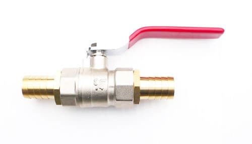 Plated Brass BALL VALVE with Solid Brass Hose Tails. Water Shut Off