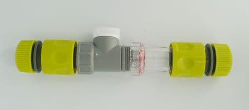 Snap On Hose joiner fine mesh filter, On/Off valve & 2 x 1/2" Hose Connectors