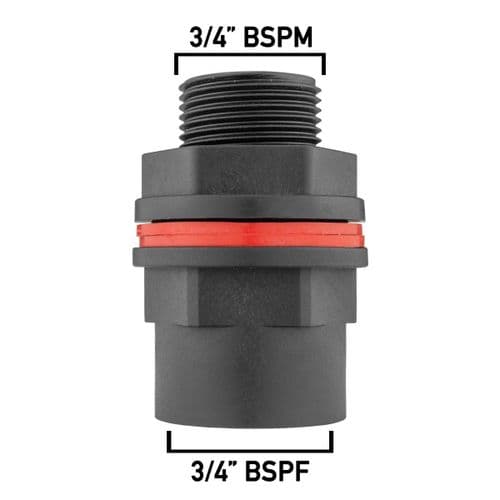 Tank Adapter. Male X Female threads.  3/4" BSP