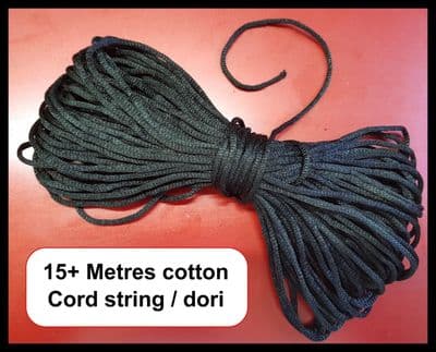 15 Metres 2mm BLACK Round Beading cotton Cord String / taweez, tawiz string dori