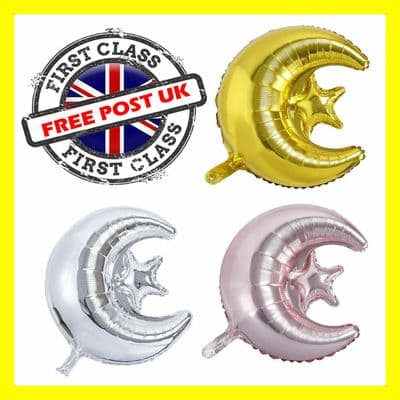 18 inch Moon Star Foil Balloons Mubarak Decor Star Moon Helium Eid maild Balloon
