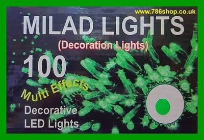 Green 100 LED Lights ( Decoration Lights ) Ideal for Islamic Milad & Christmas