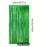 Green Foil Curtains ( 1m x 2m drop ) Maild mubarak decoration