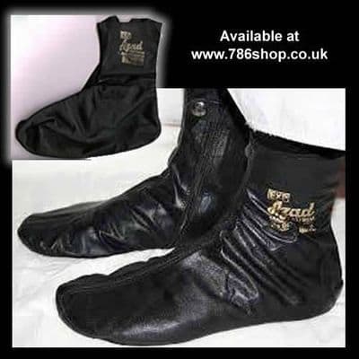 Halal - Islamic Leather Socks: ( Imran / Azad Black Khuffs, Khuffain ) Size : 4-15