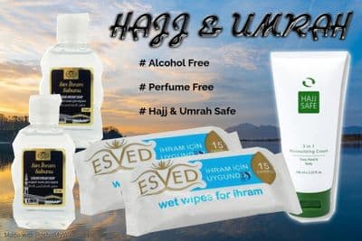 Islamic Hajj & Umrah Essentials Is liquid soap & Moisturizing Cream & Wet Wipes