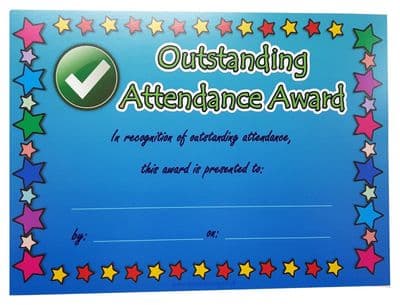 Islamic reward Certificates A5 size ( Outstanding Attendance Award ) Colour NEW