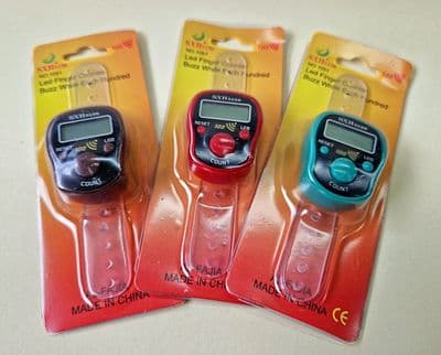 Islamic Tasbeeb Counter LED x 3 Mix Colour Number Finger Count
