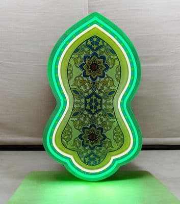 Large size Naqash e Nalain Paak Light Islamic Milad Decoration Mawlid milaad/milad (Yellow)