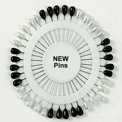 Large Straight Hijab Pins Black & White