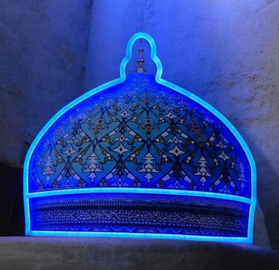 light frame Ghousia paak dome ( Blue Super Bight ) Milad / Milaad lights ISLAMIC