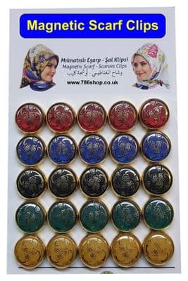 Magnetic Scarf / Scarves Clips For Scarfs, Shawls, Colour Hijab Hold Clips
