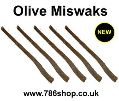 Natural Olive Miswaak Toothbrush Miswak x 5 Arak, Siwak, Peelu ( Brand New )