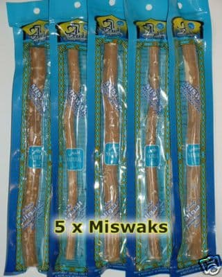Natural Toothbrush Miswak x 5, Arak, Siwak, Peelu (NEW)