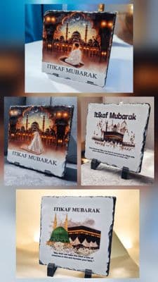 Ramadan end Decorative Islamic Slate Ornament itikaf Mubarak Gift ( makkah ) New