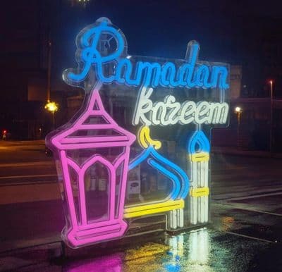Ramadan Mubarak neon lights islamic decoration for the Holy month muslim window
