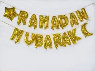 Ramadan PARTY CAMEL RAMADAN MUBARAK BALLOON GARLAND with moon & star gold islam