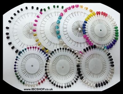 Round & Pear Shape Dress making scarf pins hijab hat pins Multi abaya pins (NEW)