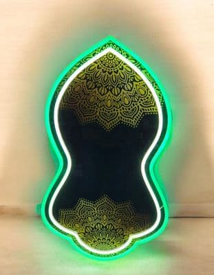 Small Naqash e Nalain Paak Light Islamic Milad Decoration Mawlid milaad/milad (Green)