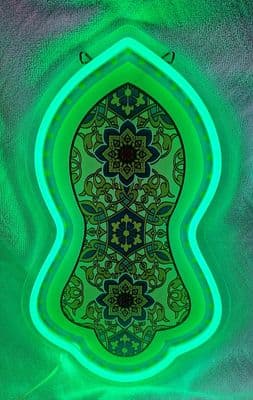 Small Naqash e Nalain Paak Light Islamic Milad Decoration Mawlid milaad/milad (Yellow)