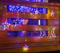 Star & moon led curtain string lights, eid & ramadan mubarak decoration for home