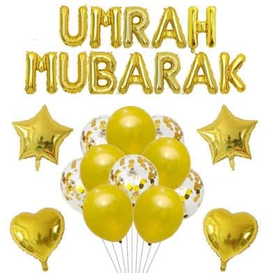 Umrah Mubarak set ( Gold & Silver Available ) celebrate & islamic welcome back - 145637144243