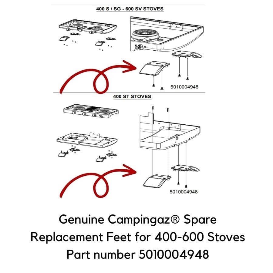 Campingaz® Plastic Feet for 400-600 Series Stoves (5010004948) Genuine Spare