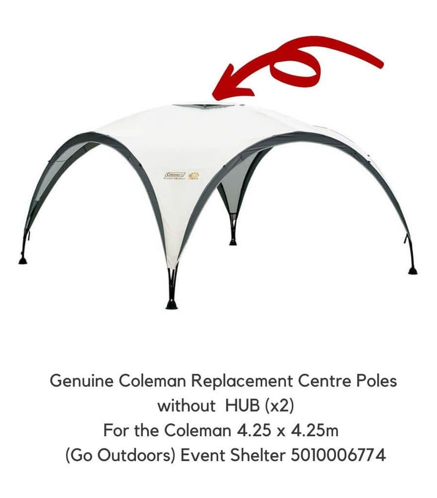 Coleman Event Shelter 4.25 x 4.25 Replacement Roof Pole 2 x Poles Go Outdoors