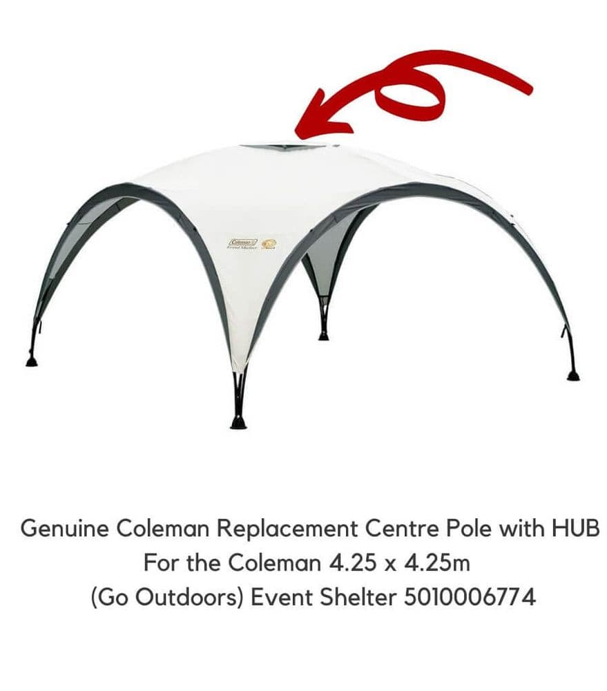 Coleman Event Shelter 4.25 x 4.25 Replacement Roof Pole & HUB Go Outdoors