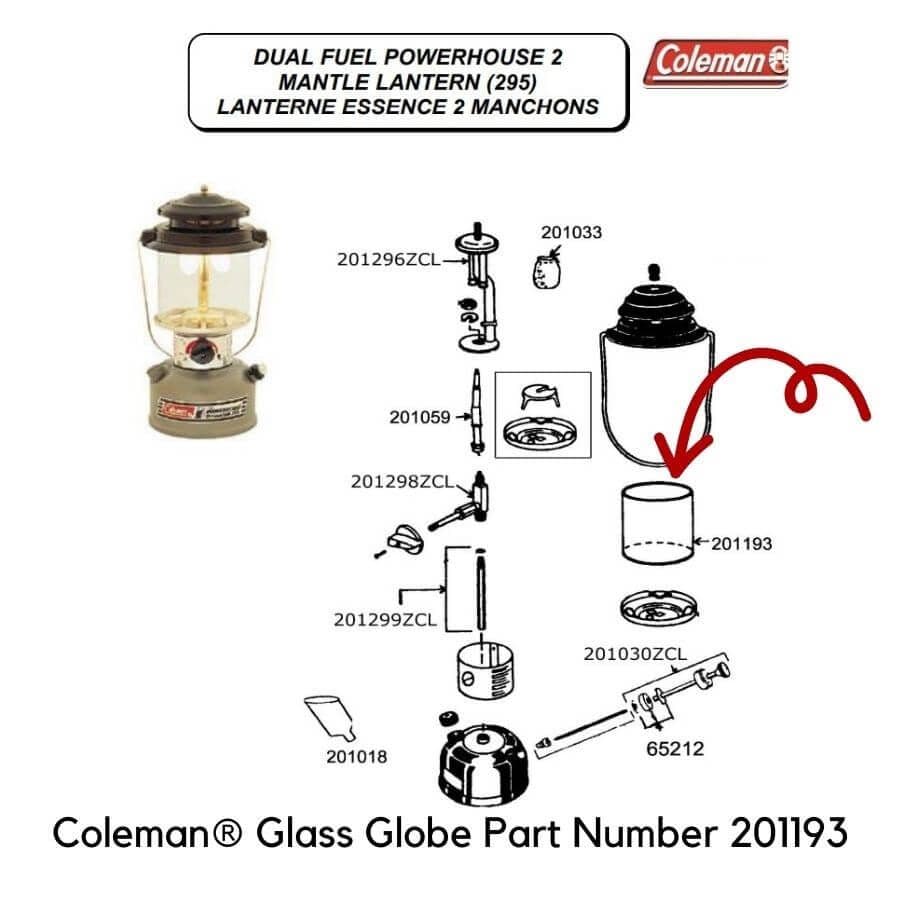 Coleman® Straight 125 Glass Globe 220/228/295 (201193)