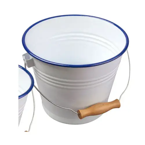 Enamel Bucket 5.2l Blue & White