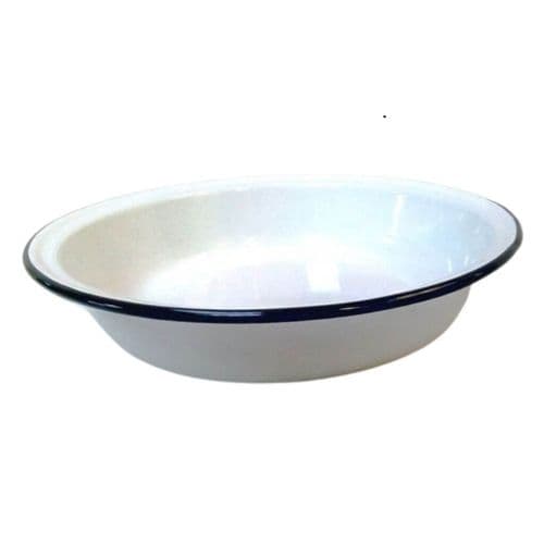 Enamel Deep Dish 22cm Blue and White Falcon Housewares