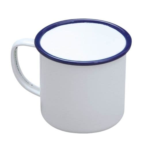 Enamel Espresso Mug Blue & White Falcon Housewares
