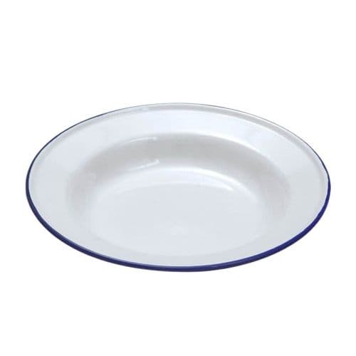 Enamel Soup Plate 24cm Blue and White