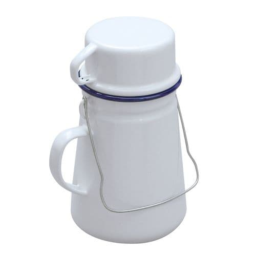 Enamel Tea Can - Blue & White