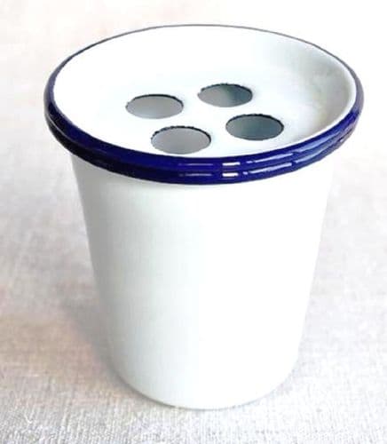 Enamel Toothbrush Tumbler Blue & White Falcon