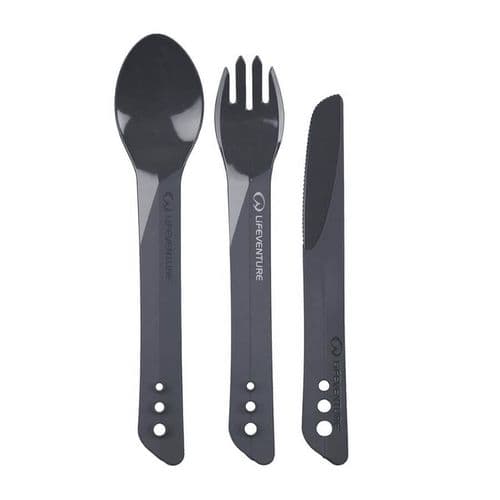 Lifeventure® Ellipse Camping Cutlery Set - Charcoal