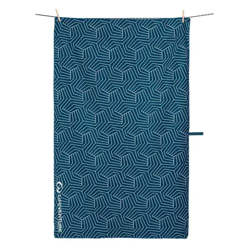 Lifeventure SoftFibre Recycled Travel Towel GEO Navy Giant