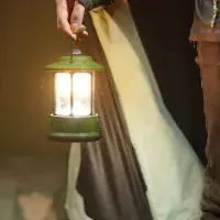 Retro Rechargeable  Camping Lantern & Powerbank Cream