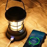 Retro Rechargeable Camping Lantern  Tungsten & Powerbank