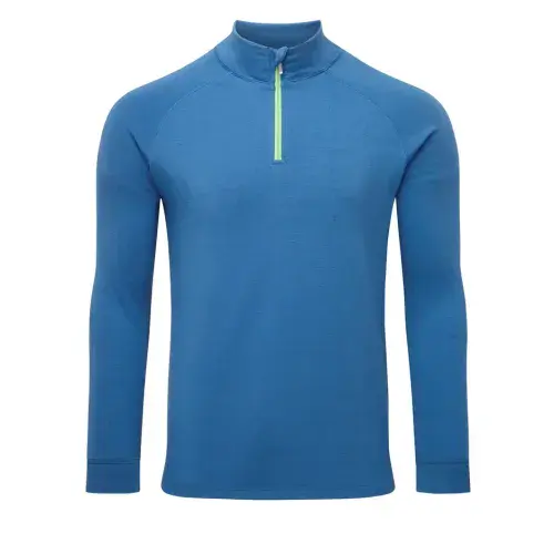 Steiner Mens Soft-Tec Half Zip Thermal Top Blue / Lime