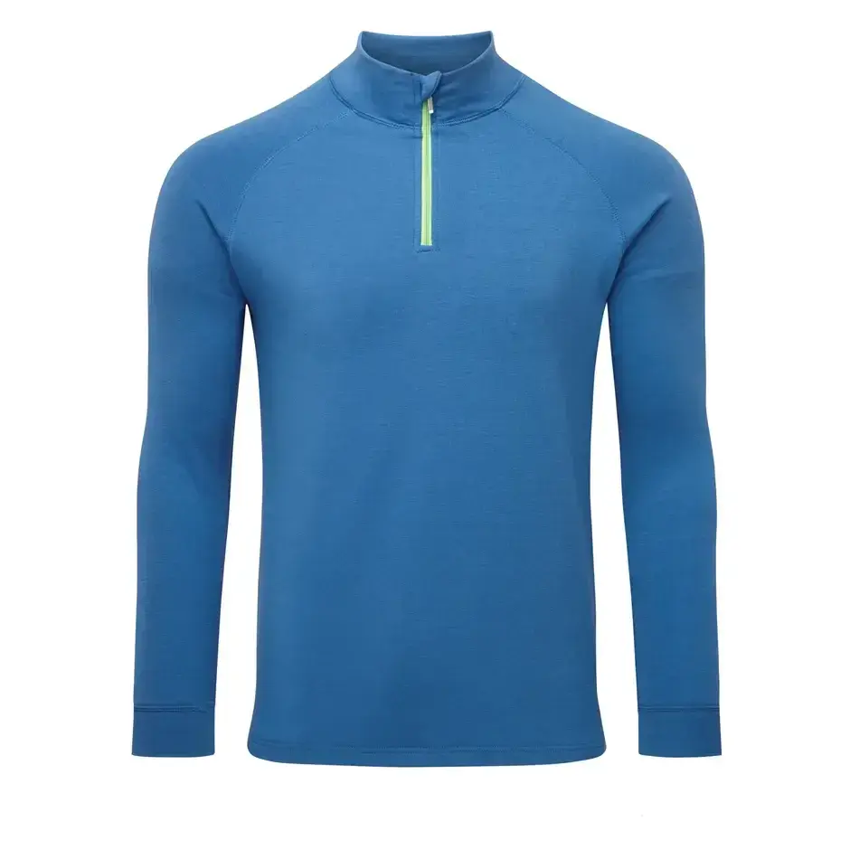 Steiner Mens Soft-Tec Half Zip Thermal Top Blue / Lime