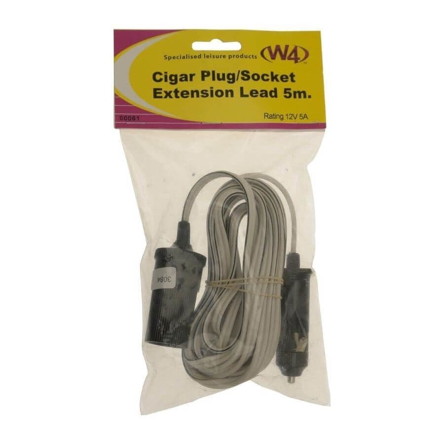 W4 Cigar Plug / Socket Extension Lead 5m