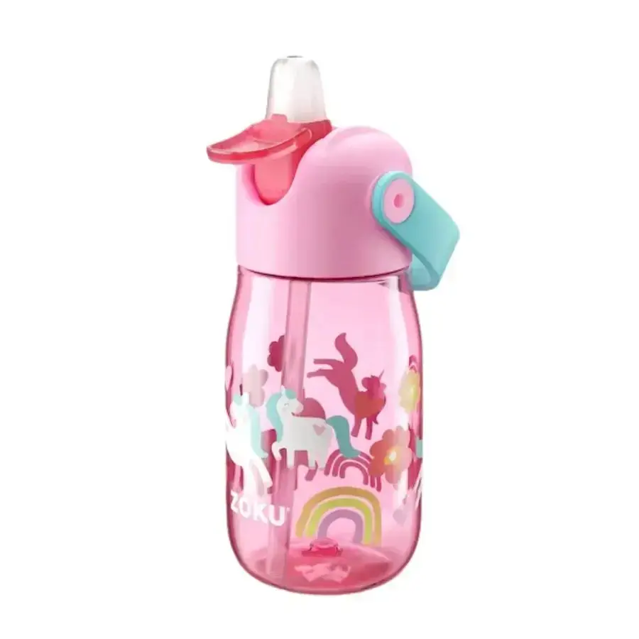 Zoku Flip Straw Children's Bottle - Unicorn