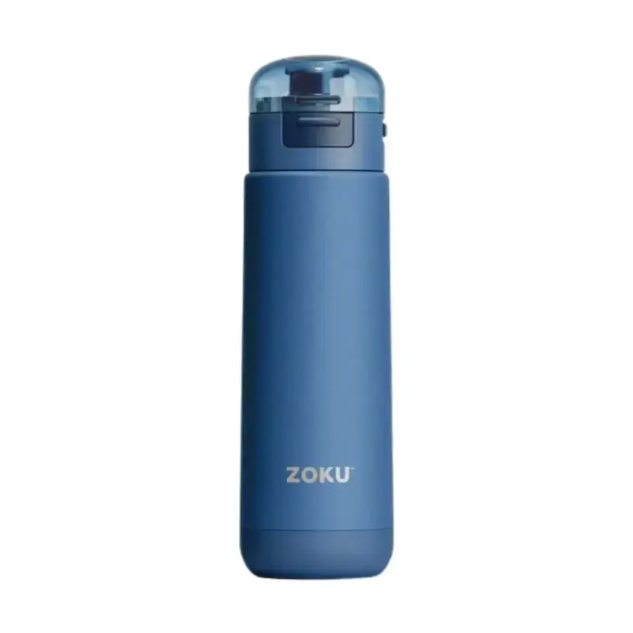 Zoku Stainless Steel Flip Top Sports Bottle - Blue
