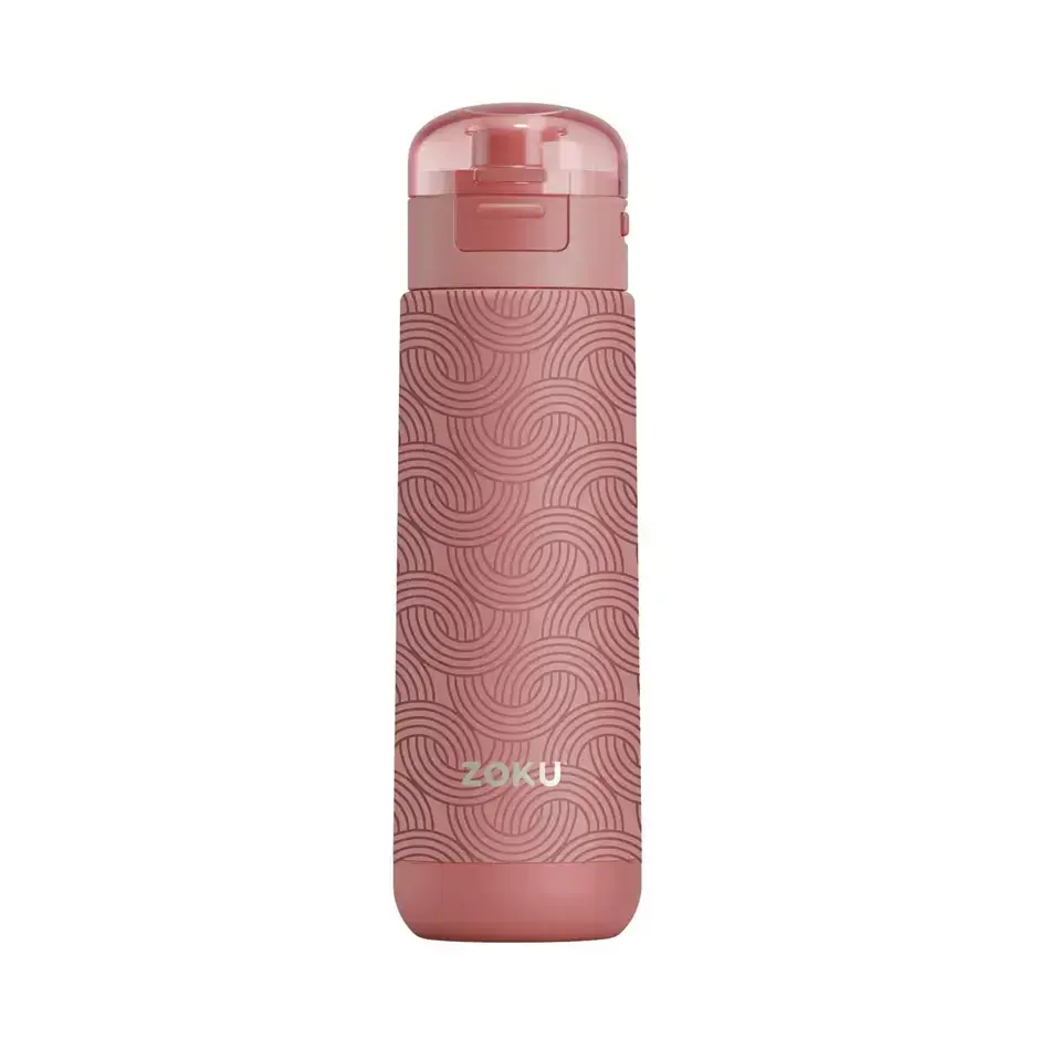 Zoku Stainless Steel Flip Top Sports Bottle -Pink Geo