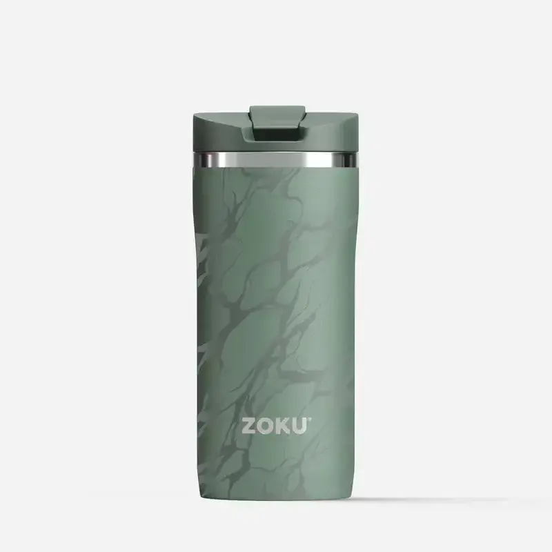 Zoku Travel Mug Stainless Steel Green Marble