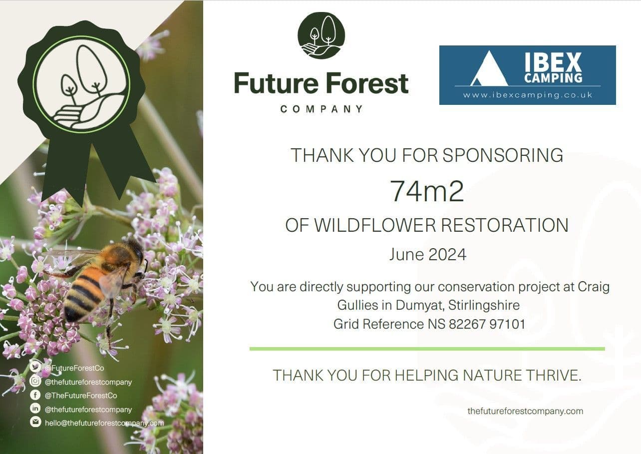 The Future Forest Company x IBEX camping June 2024 Biodiversity Certificate