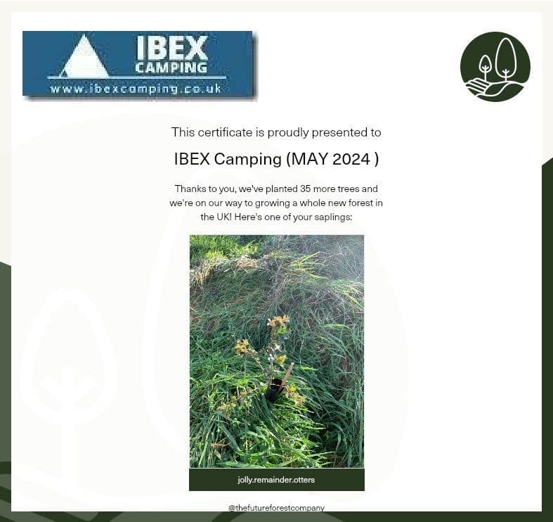 IBEX Camping Tree Sponsorship May 2024