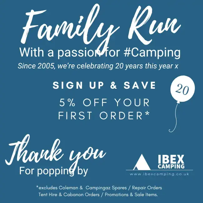 IBEX Camping Newsletter Sign Up Image