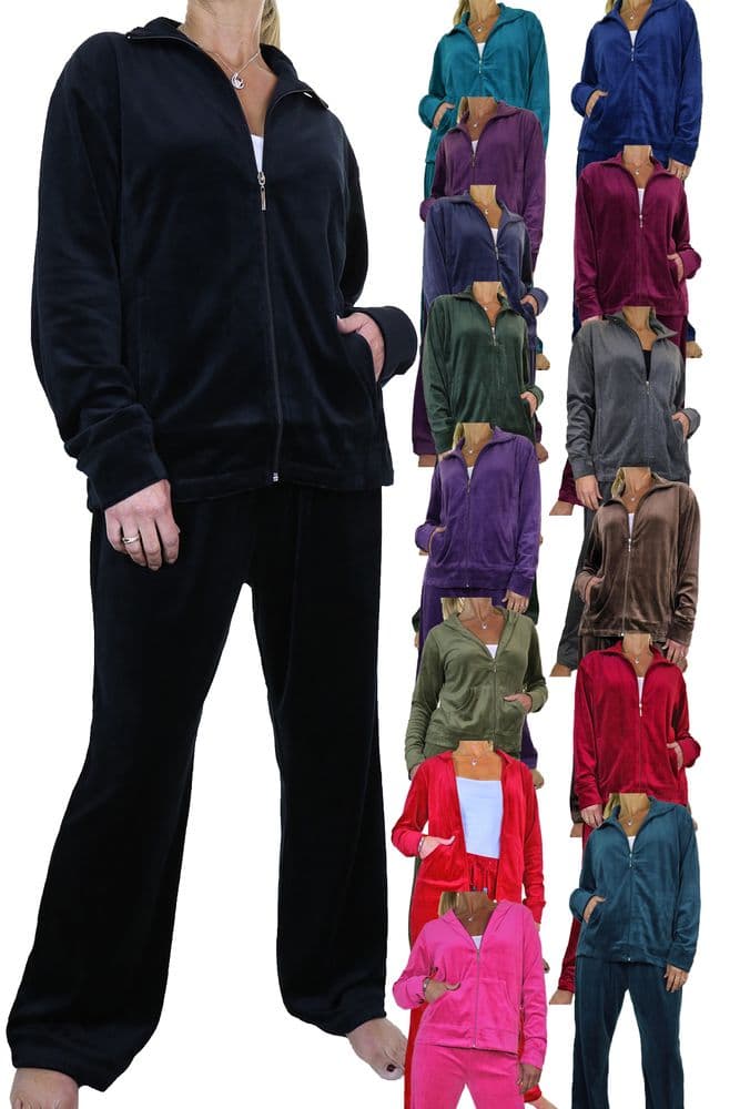 Ladies Plus Size Luxury Velour Tracksuit